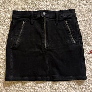 Madewell Denim Black Mini Skirt with Zippers